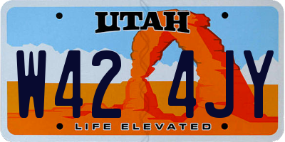 UT license plate W424JY
