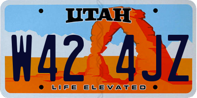 UT license plate W424JZ