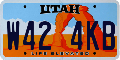 UT license plate W424KB