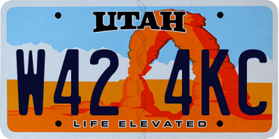 UT license plate W424KC