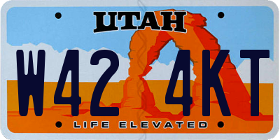 UT license plate W424KT