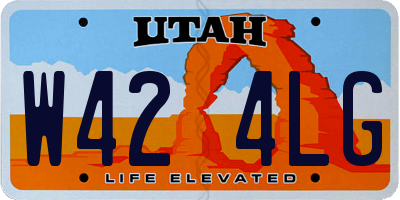 UT license plate W424LG