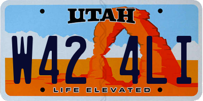 UT license plate W424LI