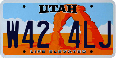UT license plate W424LJ