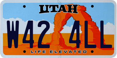 UT license plate W424LL