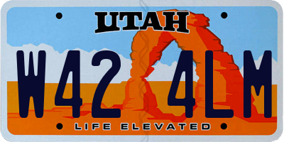 UT license plate W424LM