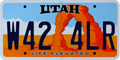 UT license plate W424LR