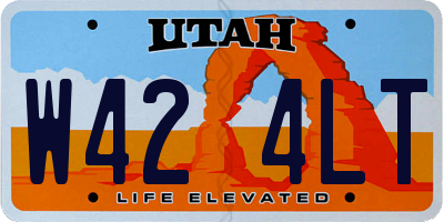 UT license plate W424LT