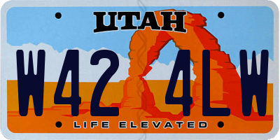 UT license plate W424LW