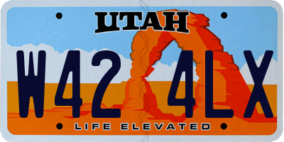 UT license plate W424LX