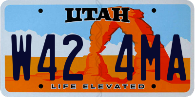 UT license plate W424MA