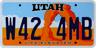 UT license plate W424MB