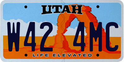 UT license plate W424MC