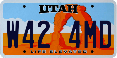 UT license plate W424MD