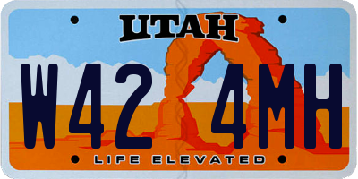 UT license plate W424MH