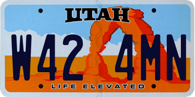 UT license plate W424MN