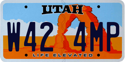 UT license plate W424MP