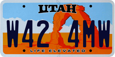 UT license plate W424MW