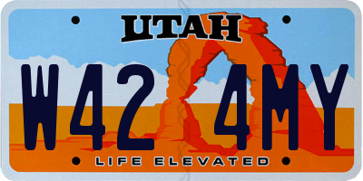 UT license plate W424MY