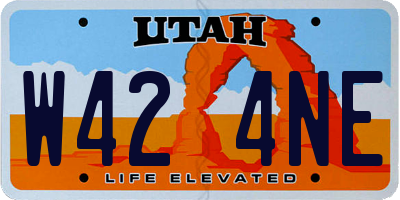 UT license plate W424NE