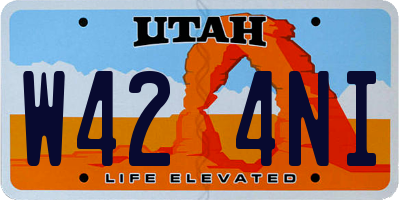UT license plate W424NI