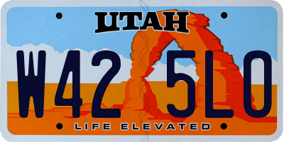 UT license plate W425LO