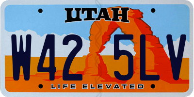 UT license plate W425LV