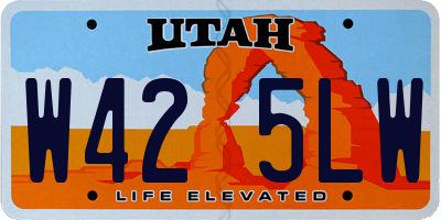UT license plate W425LW