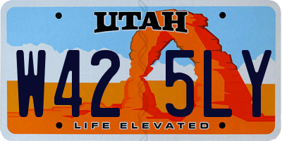 UT license plate W425LY