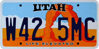UT license plate W425MC
