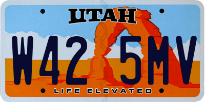UT license plate W425MV