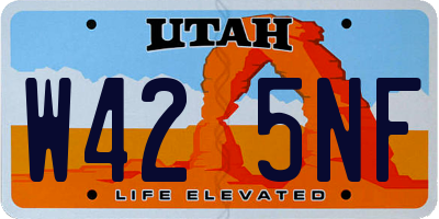UT license plate W425NF