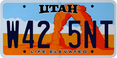 UT license plate W425NT
