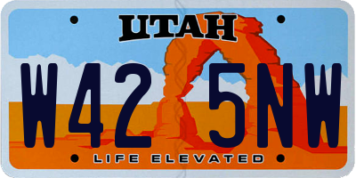 UT license plate W425NW