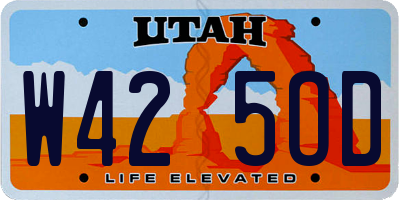 UT license plate W425OD