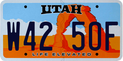 UT license plate W425OF