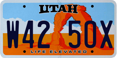 UT license plate W425OX