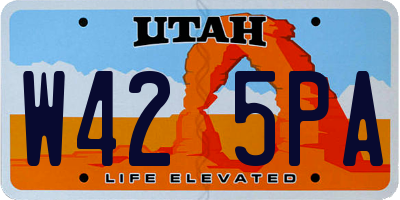 UT license plate W425PA