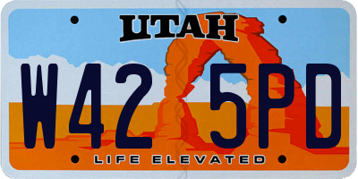UT license plate W425PD