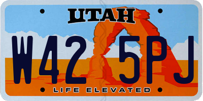 UT license plate W425PJ