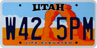UT license plate W425PM
