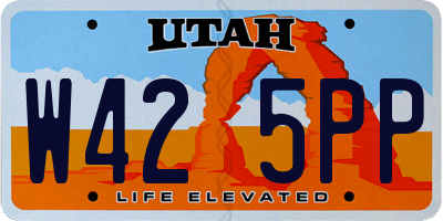 UT license plate W425PP