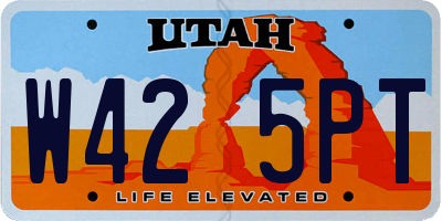UT license plate W425PT