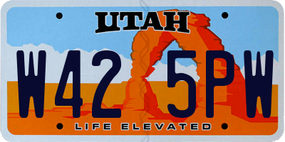 UT license plate W425PW