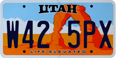 UT license plate W425PX