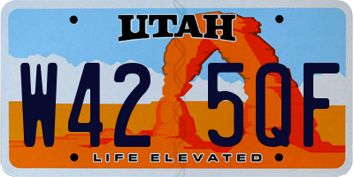 UT license plate W425QF