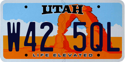 UT license plate W425QL