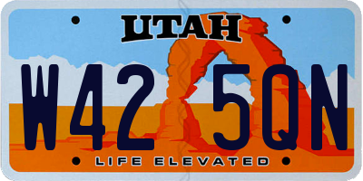 UT license plate W425QN