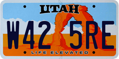 UT license plate W425RE