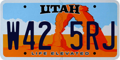 UT license plate W425RJ